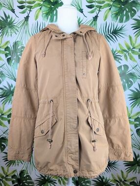 DIVIDED H&M Tan Drawstring Safari Hooded Jacket (Size: US 6) 1lb 5.3oz